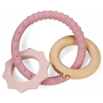 Kousátko Bite&Play přírodní kousátko ze dřeva a silikonu 4m+ hvězda J Bimbi