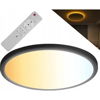 Stropní Svítidlo 29 Cm Kulatý Černý, Strop, 24W 3200lm Moderní design