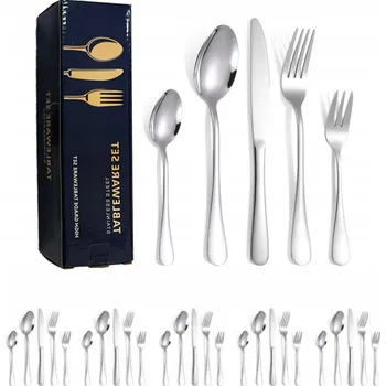 Příbor SADA OCELOVÝCH PŘÍBORŮ JÍDELNÍ SERVIS PŘÍBORY OCEL NEREZ. PRO 6 OSOB 30 ks
