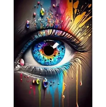 Diamantové malování NORIMPEX Diamantové malování Barevné oko 30x40cm
