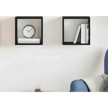 police vidaXL Nástěnné police kostky 2 ks 30 x 15 x 30 cm [815882] Barva: Černý dub