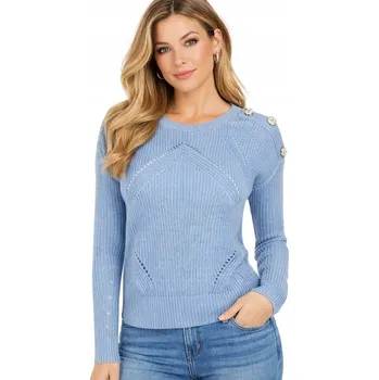 Dámský svetr Guess dámský svetr modrý klasický k bokům velikost M