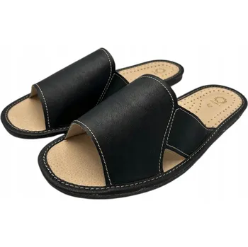 Pracovní obuv Pánské černé Papuče s koženou stélkou, pohodlí pro vaše nohy, 45 VEL.