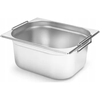 Dóza na potraviny GASTRONOMICKÁ NÁDOBA GN 1/2 S VESTAVĚNÝMI UCHYTY, OCELOVÁ, 9.5L HENDI