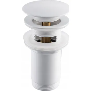 Sifon Zátka s přepadem klik-klak kulatý Balneo bílá