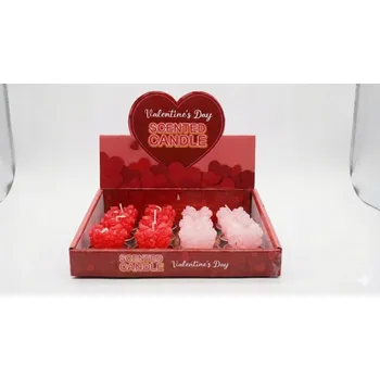 Svíčka Sada vonných svíček Srdce 12 Ks Valentýnský Dárek Červené Růžové