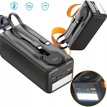Powerbanka RYCHLÁ NABÍJEČKA 80000MAH S INTEGROVANÝMI KABELY TYPE-C A LIGHTNING