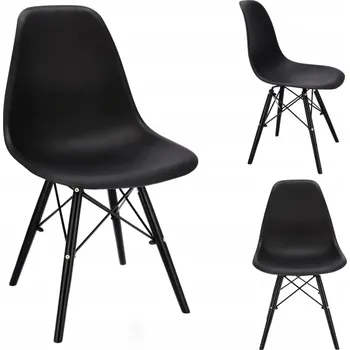 Jídelní židle Designová jídelní židle ve skandinávském stylu - černá s černýma nohama