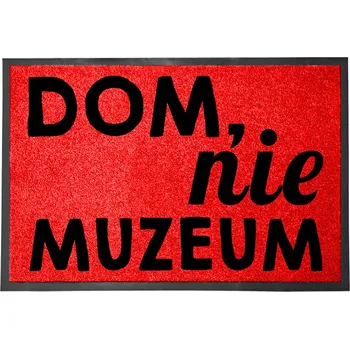 Rohožka VCHODOVÁ ROHOŽKA ČERVENÁ 40X60 CM - VTIPNÁ, S NÁPISEM - PRO DOMÁCNOST, NE MUZEUM