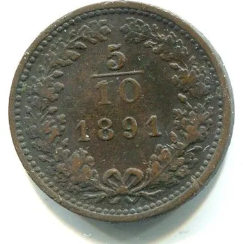 František Josef I. 5/10 Kreuzer 1891.