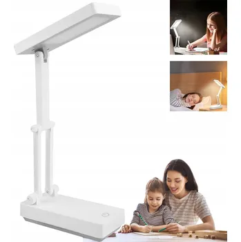 Lampička LED STOLNÍ LAMPA NA PSACÍ STŮL ŠKOLNÍ NOČNÍ USB STOJÍCÍ BÍLÁ