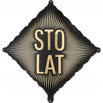 Balónek Fóliový balónek černý zlatý s nápis Všechno nejlepší k narozeninám 46 cm