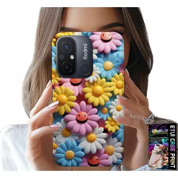 Pouzdro na mobilní telefon POUZDRO PRO XIAOMI REDMI 12C - BAREVNÉ KVÍTKY, SEDMIKRÁSKY, POUZDRO