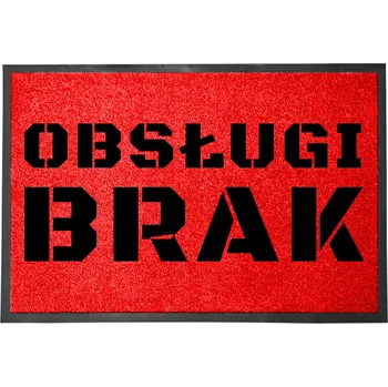 Rohožka ČERVENÁ VSTUPNÍ ROHOŽKA 40X60 CM KE DVEŘÍM - VTIPNÁ, ZÁBAVNÁ, S MOTIVEM OBSLUHY