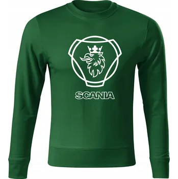 Pánská mikina Mikina bez kapuce D277 SCANIA NÁKLADNÍ VOZY TIR zelená vel XXL