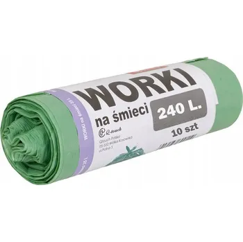 Pytle na odpadky PYTLE NA ODPAD LDPE SILNÉ ODOLNÉ 240L ZELENÉ 10 Ks