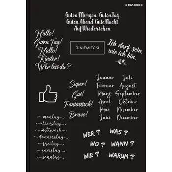 Sešit Školní sešit do mřížky, němčina, pro žáky. Školní Notes A5, 80 listů