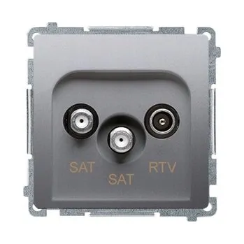 Elektrická zásuvka Anténní zásuvka nástěnná Kontakt-simon stříbrná