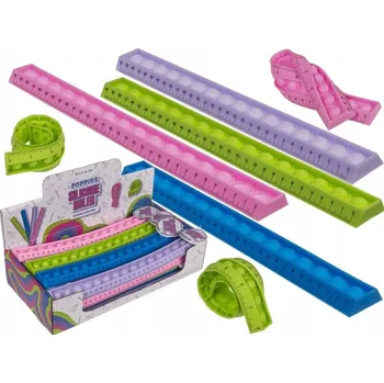 pravítka Silikonové pravítko s bublinkami - senzorické antistresové pravítko