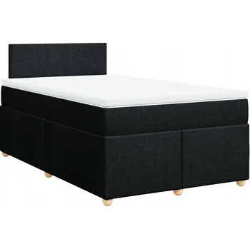 Postel Kontinentální postel s matrací a topperem, černá, 190 x 120 x 100,5 cm