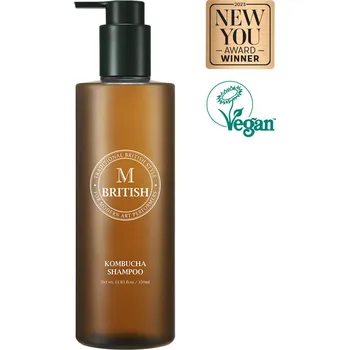 Šampon BRITISH M - KOMBUCHA SHAMPOO - Korejský vlasový šampon bez silikonů proti vypadávání vlasů 350 ml
