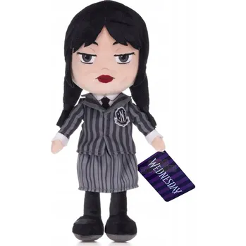 plyšák Wednesday Addamsová V UNIFORMĚ PLYŠOVÁ HRAČKA 40 CM ORIGINÁLNÍ VELKÝ PLYŠÁK PANENKA