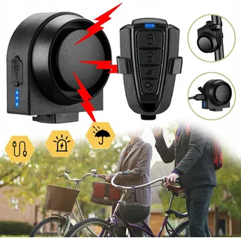 BEZDRÁTOVÝ DÁLKOVÝ ALARM NA KOLO, VODĚODOLNÝ, NABÍJENÍ PŘES USB