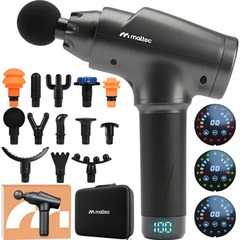 Masážní přístroj MASÁŽNÍ PISTOLE MASÁŽNÍ PŘÍSTROJ 13 NÁSTAVCŮ SNÍMAČ TLAKU AUTO STOP 30 RYCHLOSTÍ