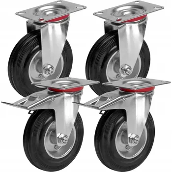 Pojezdové kolečko Otočné kolečko s brzdou eHokery černé 125 mm 4 ks 400 kg