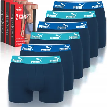 PUMA Pánské boxerky 6 Kusů sada Bavlna Barva tmavě modrá (Blue Navy) Velikost XXL