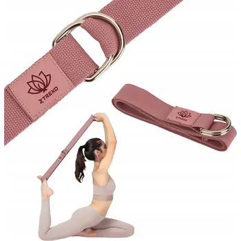 podložka na cvičení Popruh na jógu TREXO TXO-B4Z026-PK růžový 183 x 3.8 cm