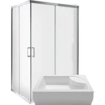 ROHOVÝ SPRCHOVÝ KOUT POSUVNÝ 120X80 S HLUBOKOU VANIČKOU PRAVÝ SET