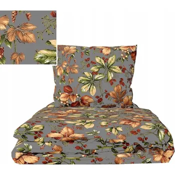 Povlečení Sada povlečení z KŮRY 160 x 200 cm, Bavlna, vzor: Závan podzimu Tmavě béžová