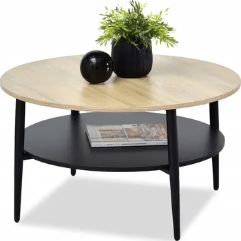 Konferenční stolek Konferenční stolek Mebel-Partner kulatý 80 x 80 x 45 cm černý