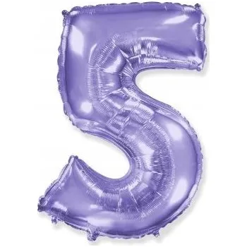 Balónek Fóliový balónek Velká Číslice Fialová Lilek 5 / 40" - 102 cm Flexmetal PACK
