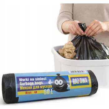 Pytle na odpadky Univerzální pytle na odpadky Raz Dwa Pytle na odpadky 60l 10 ks