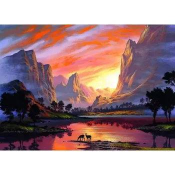 Diamantové malování Norimpex Diamantové malování Horské údolí 30x40cm