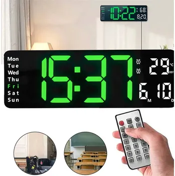 Hodiny DIGITÁLNÍ BUDÍK, LED HODINY S UKAZATELEM TEPLOTY, NASTAVITELNÝ JAS