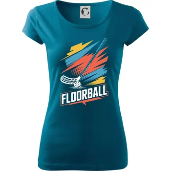 Floorball - barvy a hokejka - Dámské triko Pure - S ( Petrolejová )