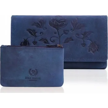 Peněženka Paolo Peruzzi dámská peněženka z pravé kůže modrá