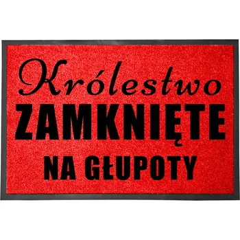 Rohožka ČERVENÁ VSTUPNÍ ROHOŽKA PŘED DVEŘE 40X60 VTIPNÁ KRÁLOVSTVÍ ZAVŘENO