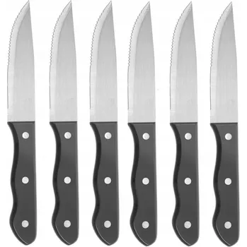 Kuchyňský nůž Nůž na steaky ŠIROKÁ ČEPEL NEREZOVÁ OCEL SADA 6 KS DÉLKA 250 MM