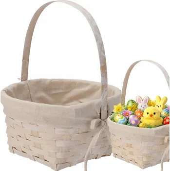 Nákupní košík Bambusový velikonoční košík na Velikonoce, pletený košíček na svěcení