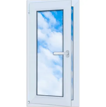 Okno Bílé plastové okno 50x100 levé, nové 500x1000 mm otevíravě sklopné, dvojsklo