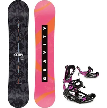 Snowboard Gravity snowboards Snowboard komplet Gravity Fairy 25/26 junior + vázání Fastec FT360 black/fuchsia Velikost: 135 cm, Velikost vázání: S
