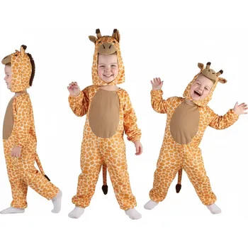 Karnevalový kostým Dětská sada s motivem žirafy (overal s kapucí a ocasem), vel 92/104 cm