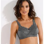 Sada 2 podprsenek pro větší poprsí, z bavlny a krajky, bez kostic červená/šedá 85C