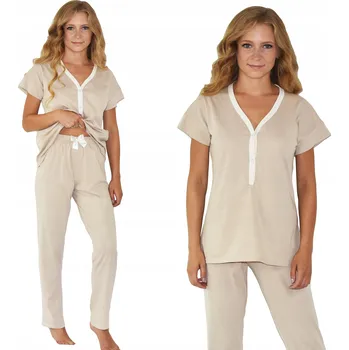 Dámské pyžamo Born2rest dámské pyžamo bavlna béžové, velikost XL