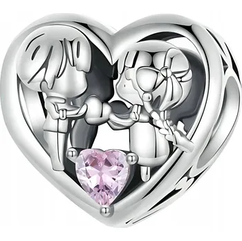 Přívěsek Přívěsek CHARMS STŘÍBRO 925 Děti Srdce Rodina Láska Sourozenci Pro Maminku