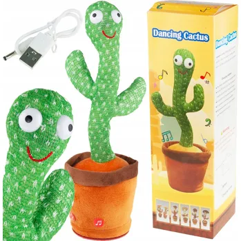 plyšák Interaktivní plyšová hračka kaktus Martom zelený, zvukový, 34 cm